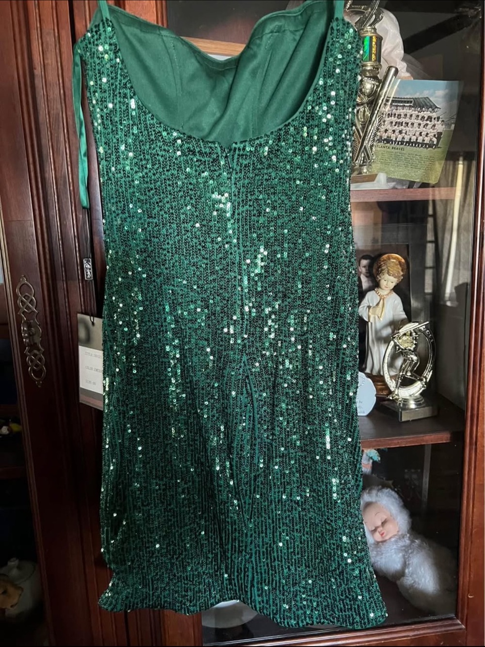Green Sequin Slip Dress - Elegant Party Mini